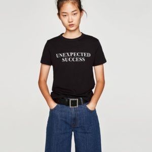 Zara Tops - NWOT Zara Unexpected Success Short Sleeve T-shirt Zara Tops - NWOT Zara Unexpected Success Short Sleeve T-shirt